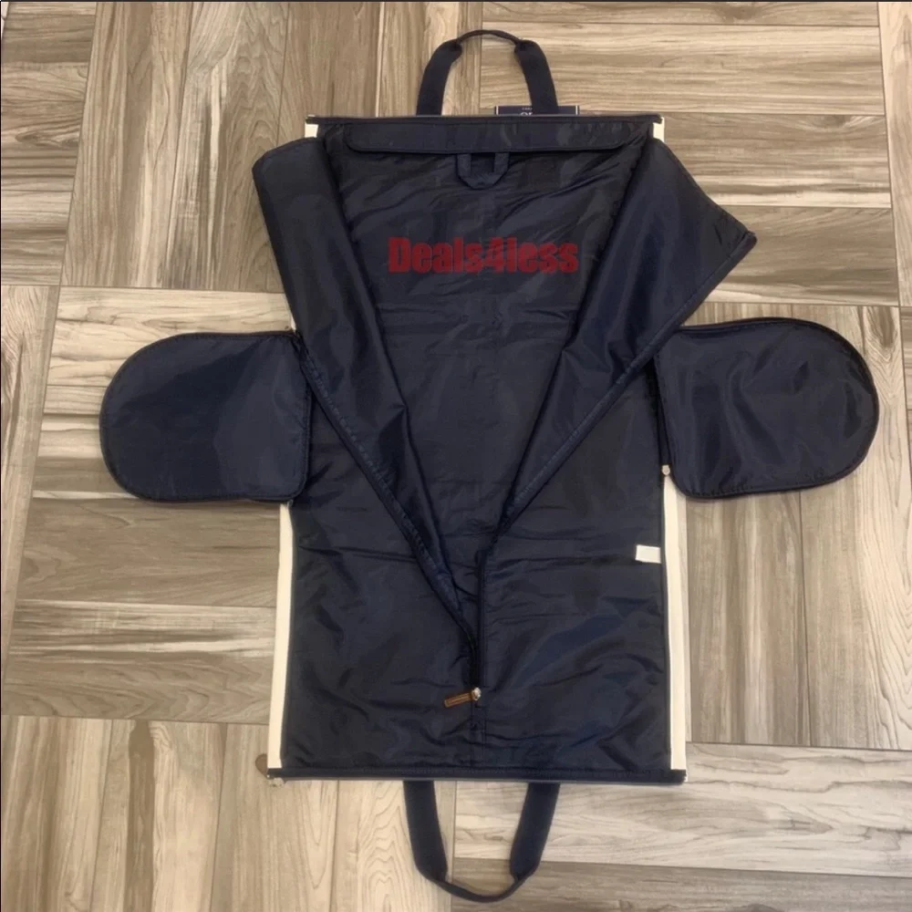Ralph Lauren Navy Duffel and Garment Travel Set with White Trim